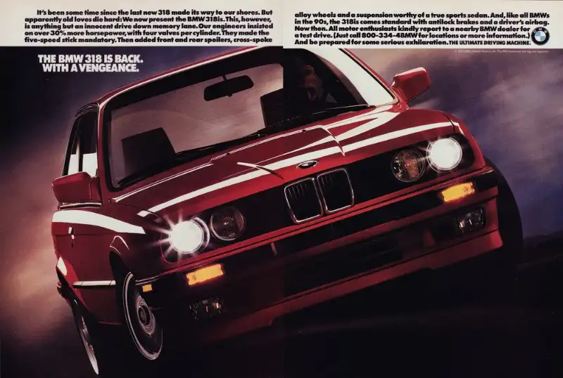 Vintage auto ad: The BMW 318 is Back with a Vengeance